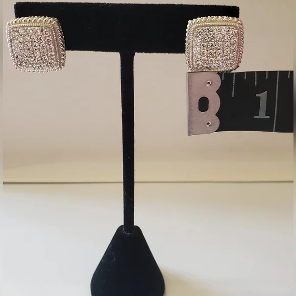 Judith Ripka Pave Diamonique Earrings - Picture 8 of 13